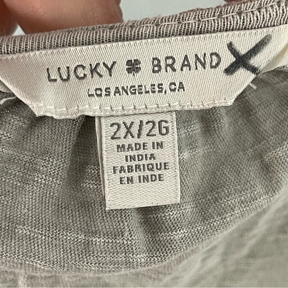 Lucky Brand Light Gray Tunic with White Embroidery - Picture 8 of 8